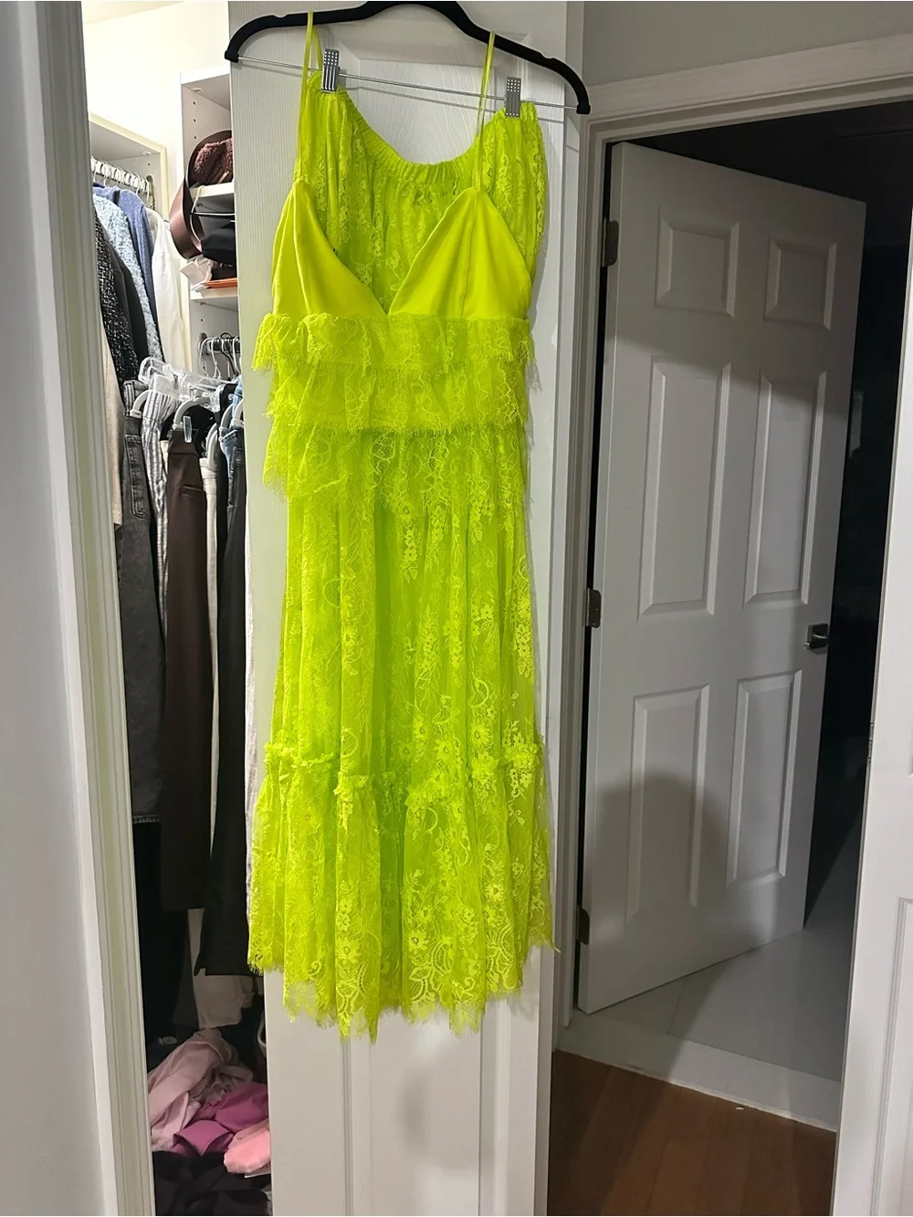 AFRM Neon Lime Sheer Lace Maxi Skirt and Top. New with tags - Picture 2 of 6